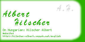 albert hilscher business card